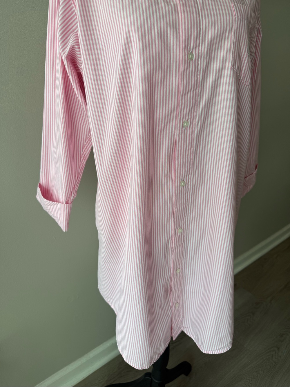 Lauren Ralph Lauren Heritage Essentials Woven Sleep Shirt Size M 100% Cotton - Picture 8 of 15